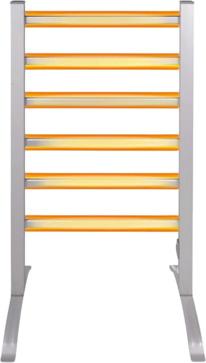 Elektrisch Droogrek - Elektrische Handdoekradiator - Handdoekhouder - Vrijstaand of Aan De Muur Gemonteerd - Handdoekverwarmer met 6 Staven voor Kleding en Handdoeken - Aluminium - Grijs — afbeelding 1