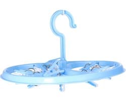 DID Droogcarrousel/droogmolen - blauw - met 12 knijpers - 26,5 cm