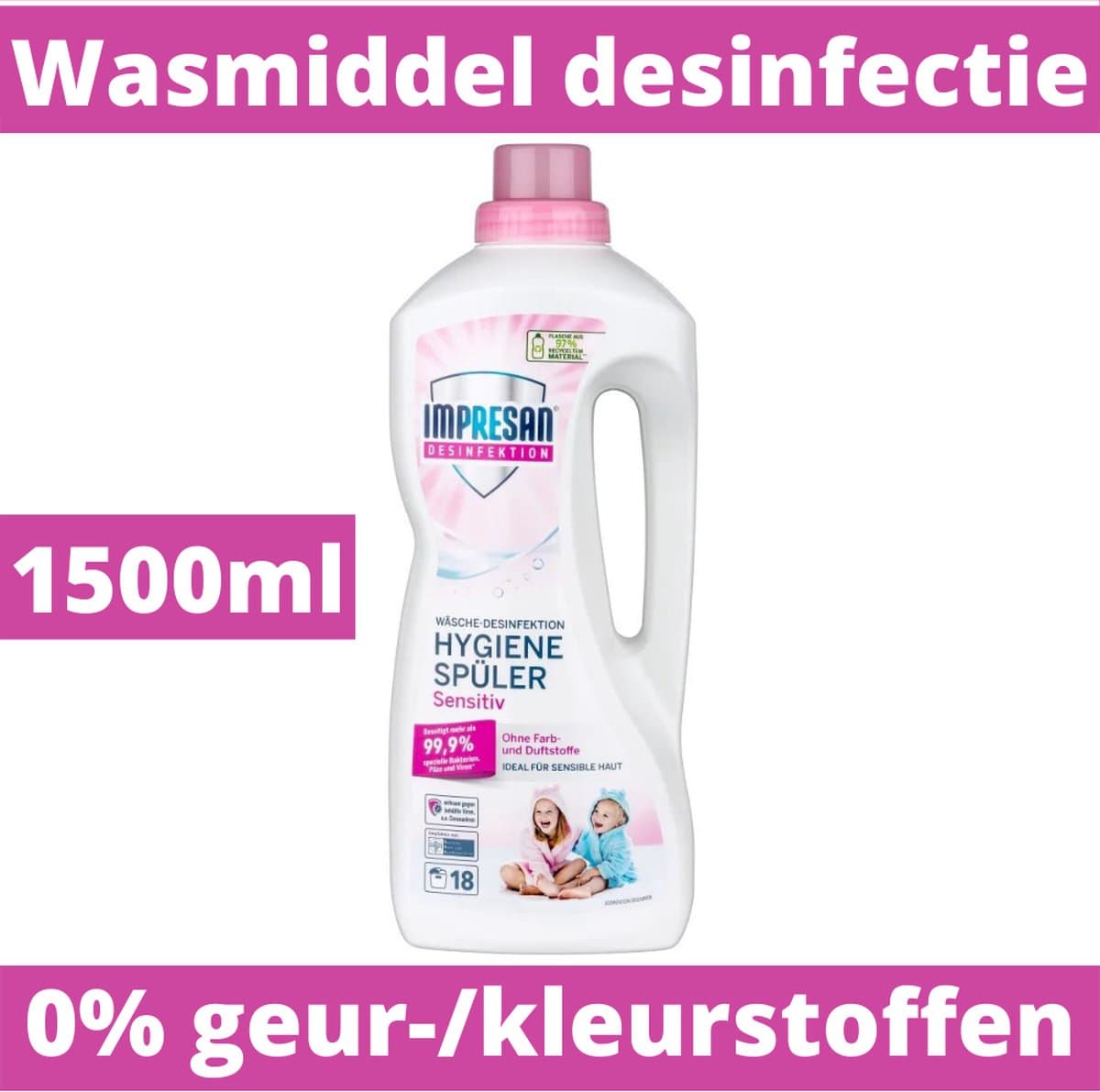 IMPRESAN Was Toevoeging Hygiëne - 1500ml Voordeelverpakking - Wasmiddel Desinfectie - Dettol Wastoevoeging Alternatief - Dettol Wasmiddel Alternatief - Sanytol wasmiddel alternatief — afbeelding 1