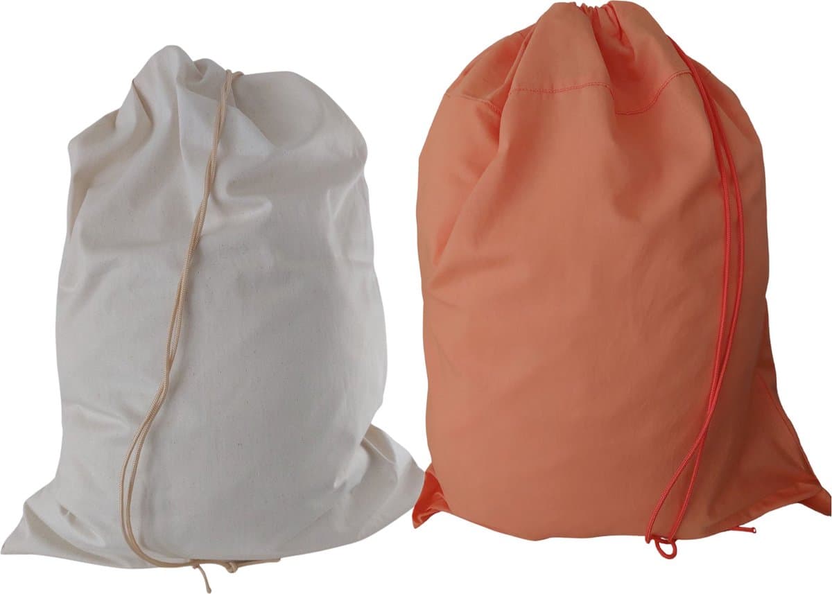 Bluvardi katoenen waszakken set van 2 stuks - XXL -natural cotton -oranje — afbeelding 1