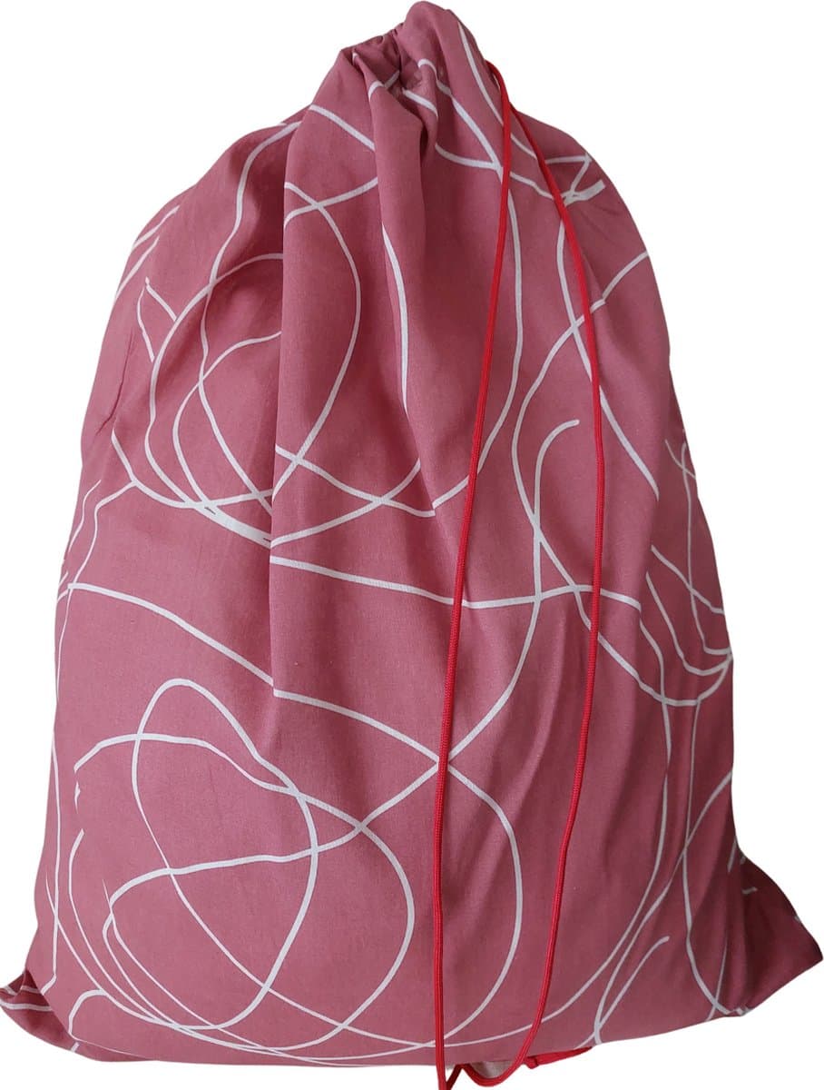 Katoenen waszak -XL - met trekkoord - rood infinity — afbeelding 1