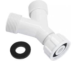 Y stuk kraan splitter - 3/4" - wasmachinekraan splitter - y stuk aanvoer kraan - waterverdeler 2 weg - pp - afvoer en aanvoer kraan splitte — afbeelding 1