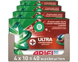 Ariel 4in1 Wasmiddel Pods Ultra Vlekverwijderaar - 4 x 10 stuks - Voordeelverpakking