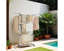 Droogrek – Voor Kleding – 68,1 Inch – Roestvrij Staal – Inklapbaar