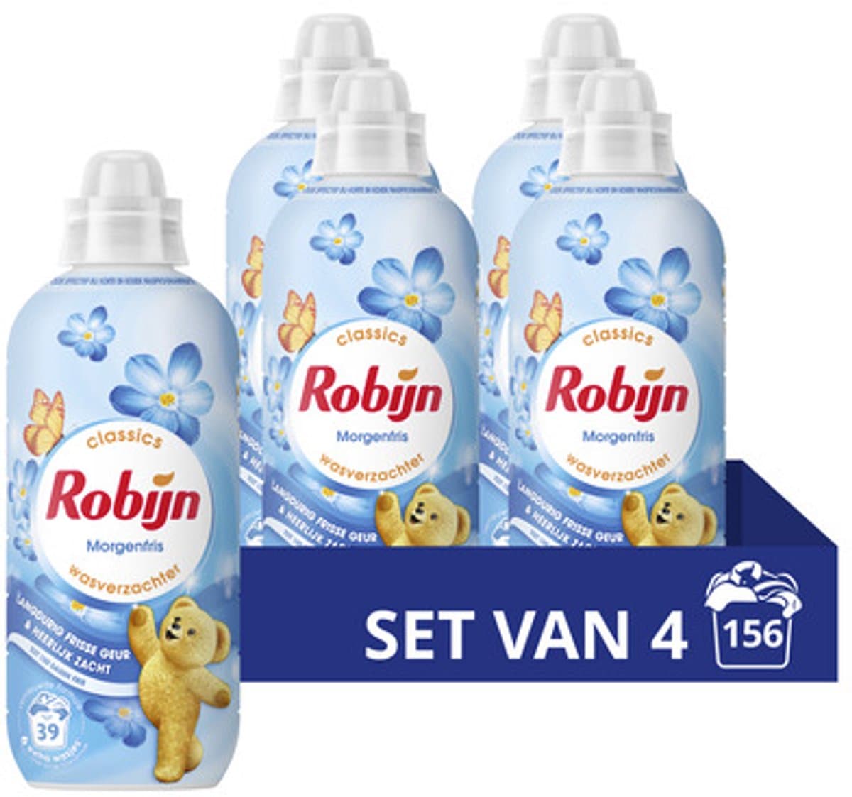 Robijn - Wasverzachter - Morgenfris - 4 flessen -156 wasbeurten - Voordeelverpakking — afbeelding 1