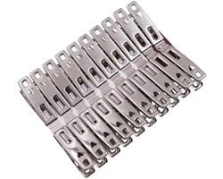 20 stuks roestvrijstalen clips - huishoudwasknijpers - kleine clips voor het drogen van dekbedden - vaste winddichte clips - kleding- en dekbedhangers - (zilver)