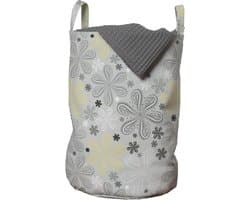 Goodivery ® Stijlvolle Grijs en Gele Wasmand met Handvatten en Sluiting voor Eenvoudig Draaggemak