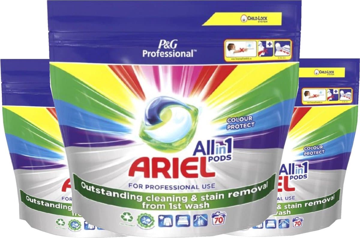 Ariel All in 1 Pods Color - 3x70 wasbeurten - Voordeelverpakking — afbeelding 1