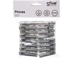 5Five wasknijpers - 96x stuks - van RVS - Was ophangen - Was knijpers - 6 cm