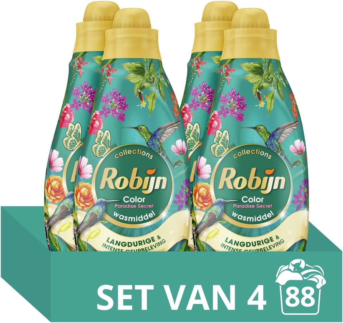 Robijn Klein & Krachtig Collections Vloeibaar Wasmiddel - Color Paradise Secret - 4 x 22 wasbeurten - Voordeelverpakking — afbeelding 1
