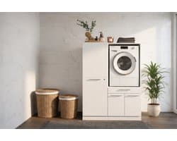 Arkon - Wasmachine Bijkeuken kast - 162 cm hoog - wit