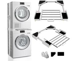 Luxevi Universeel Tussenstuk Wasmachine en Droger - Inclusief droogrek - Stapelkit Wasmachine Droger - Universeel - Wit