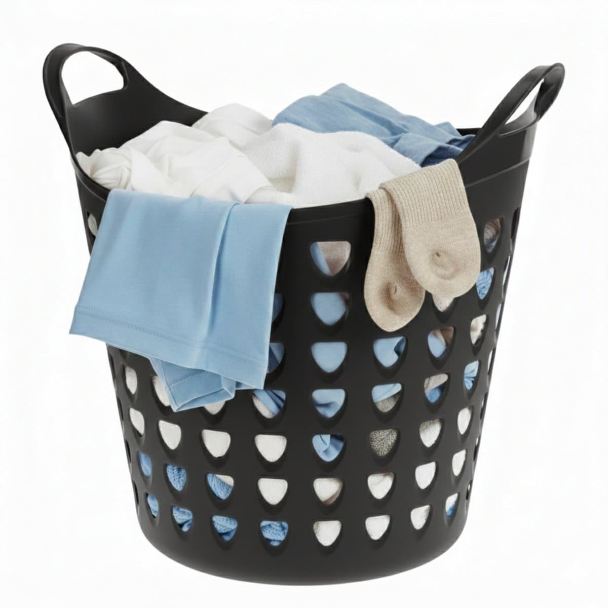 Excellent Houseware Flexibele wasmand - zwart - 26 liter - kunststof - 40 x 41 cm — afbeelding 1