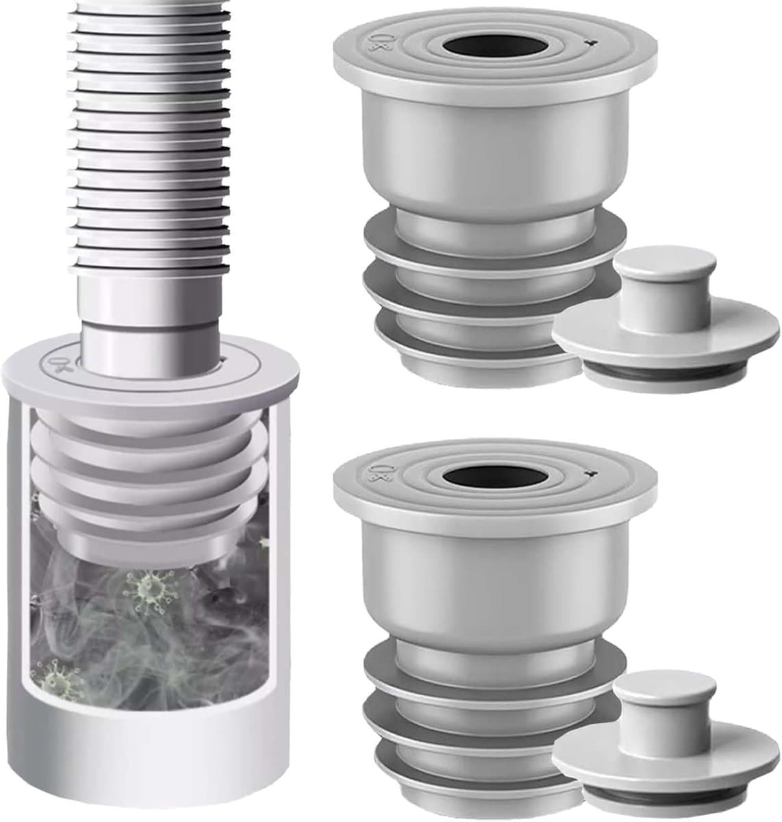Gootsteen Stop - Afvoerstop - 2 stuks - Afvoerplug - Waste afvoerplug - afvoerpijp afdichting - Vloerafvoer - Anti-geur wasmachine stop - Geschikt voor alle openingen 35-40 mm — afbeelding 1