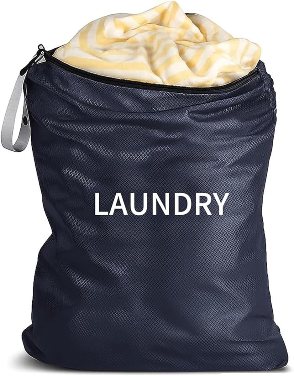 Opvouwbare waszak voor reizen, waterdichte opbergtas met ritssluiting, 60x90 cm — afbeelding 1
