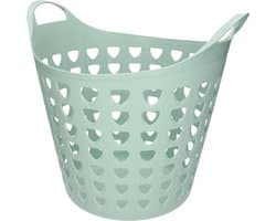 Flexibele wasmand - 26 liter - kunststof - groen - D45 x H40 cm
