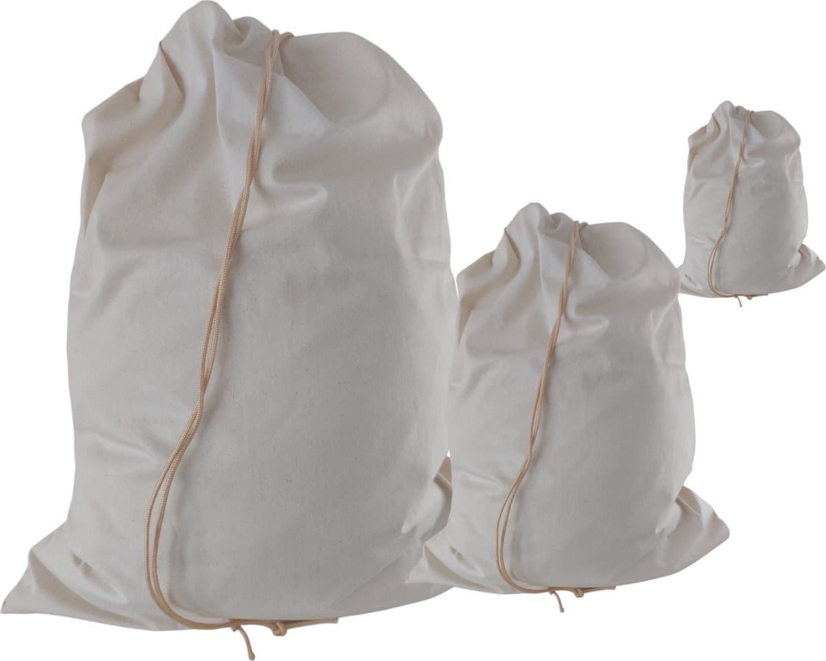 Bluvardi katoenen waszakken set van 3 stuks - heavy duty - Natural cotton - Natuurlijke katoenen zonder chemische behandeling — afbeelding 1
