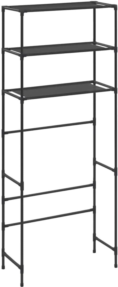 Zwart Opbergrek voor Boven de Wasmachine - 3 Laags - 69x28x169 cm — afbeelding 1