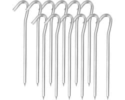 Grondankers - Set van 12 stuks 18 cm tentpalen, Aluminiumlegering grondvastzettingen extreem stabiel voor camping en buitenpicknick wandelen vissen