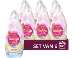 Robijn - Vloeibaar Wasmiddel - Wol & Fijn - 6 flessen - 108 wasbeurten - Voordeelverpakking