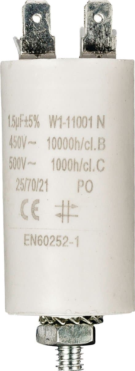 Fixapart W1-11001N Condensator 1.5 uf / 450 V + Aarde — afbeelding 1