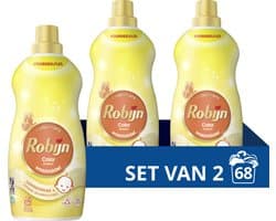 Robijn -Vloeibaar Wasmiddel - Klein & Krachtig- Zwitsal - 2 flessen -68 wasbeurten - Voordeelverpakking