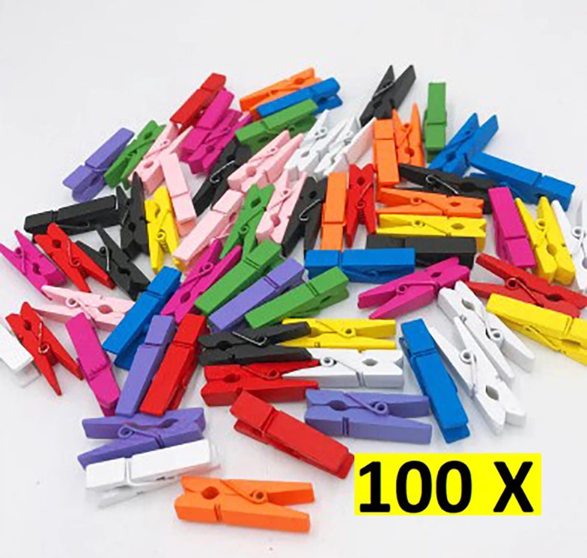 Mini Wasknijpers - Ophang knijper - 25MM - Mix Kleur - 100 stuks — afbeelding 1