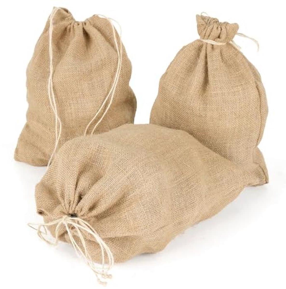 Jute Opbergzakken Set van 3 met Trekkoord - 36 x 30 cm - Ideaal voor Aardappelen, Oogst en Noten — afbeelding 1