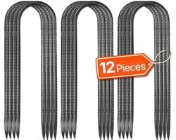 Grondankers - U-vorm grondpennen/tentharingen - Afmeting 254 x 55,88 mm - Diameter 8 mm - Gegalvaniseerd staal - Set van 12 - Geschikt voor tenten & trampolines