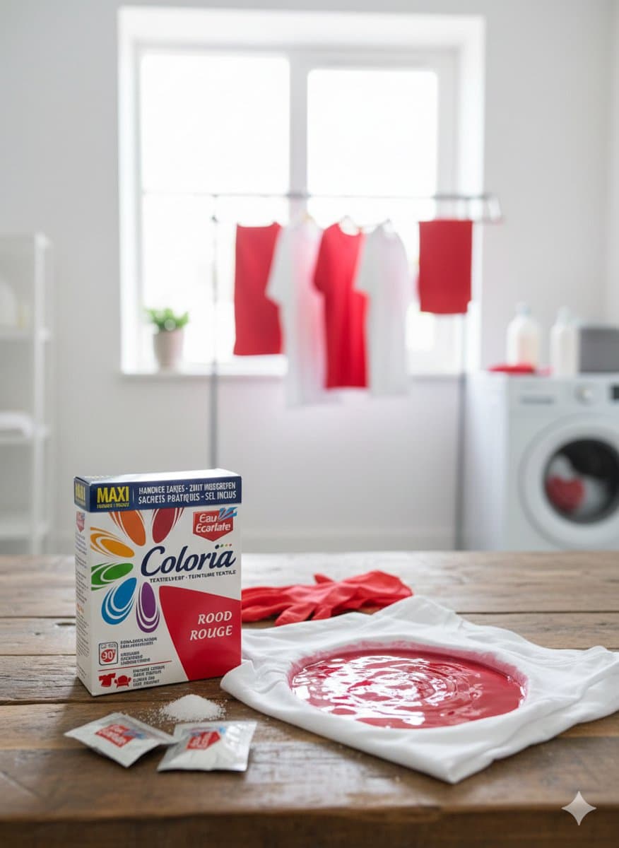 Eau Écarlate Coloria Textielverf Rood – Maxi Formaat – Kledingverf voor Wasmachine & Handwas – Herstelt en Verfrist Kledingkleuren — afbeelding 1