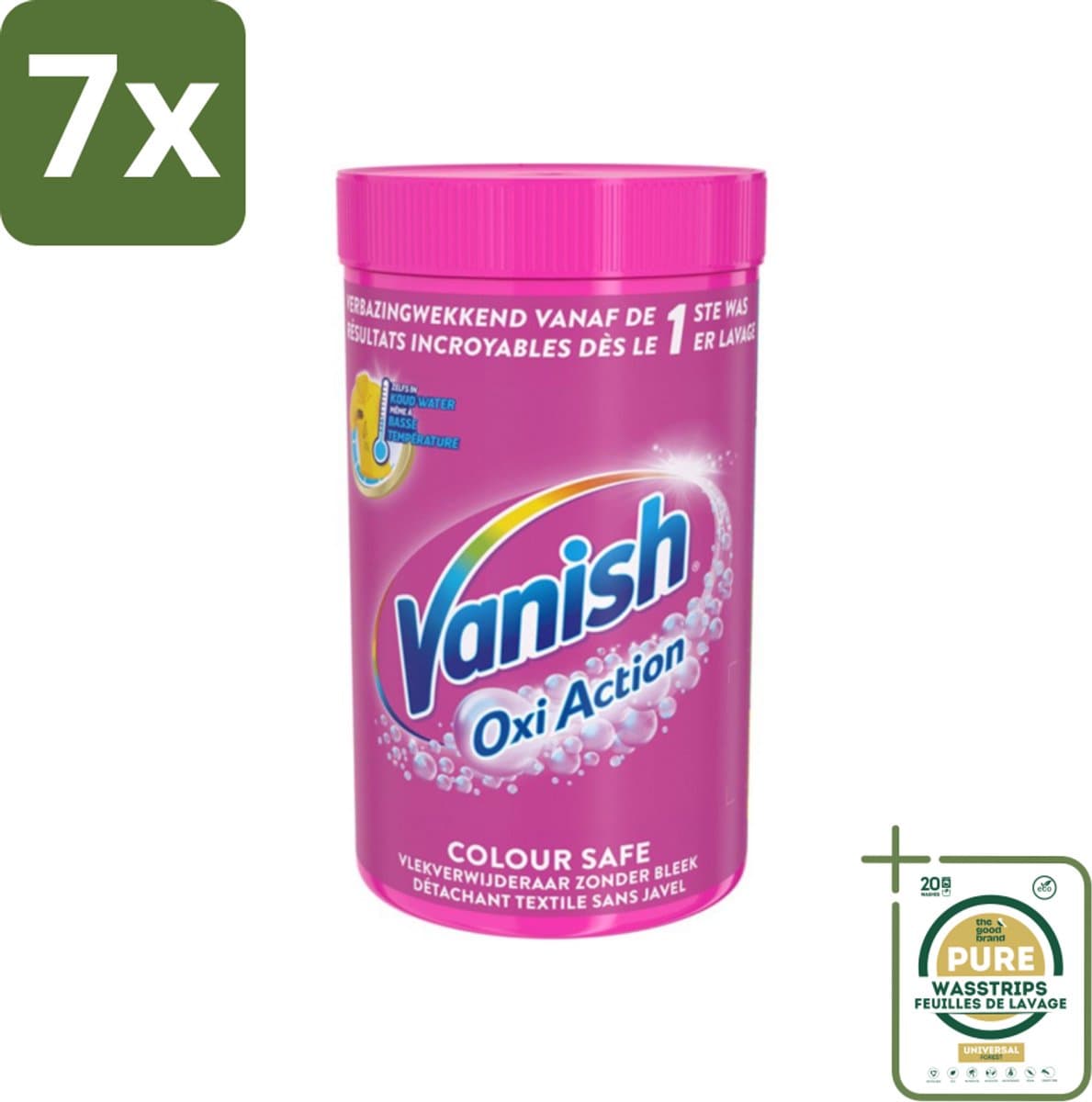 7 x Vanish Oxi Action - Veilige Kleur - Vlekkenverwijderaar Poeder - Zonder Bleek - Gekleurde Was - 1.5 Kg - Grootverpakking - Vlekken Verwijderen - Geurverwijdering - Kleurbeveiliging - Wasmiddel - Gekleurde Was — afbeelding 1