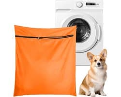 Waszak Voor Huisdieren Wasgoed - 70x80cm - Met Rits Voor Wasmachines - Vangt Dieren Haren Op - Oranje — afbeelding 1