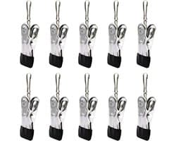 Wasknijpers - 10stuks - Anti slip - Washaken Clip - RVS - Drooghaak voor kleding - Foto knijpers - Reisdraagkleding - Kleerhangers voor sokken - Veelzijdig - 5.5×2.5cm - Zilver