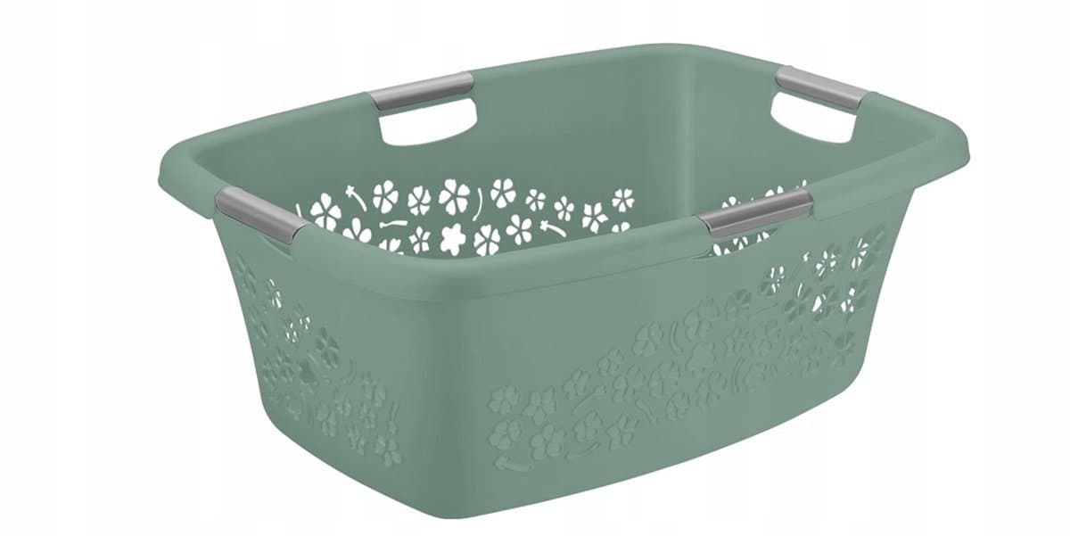 Rotho Bloemen Wasmand 50L Groen - Stijlvol en Ventilerend — afbeelding 1