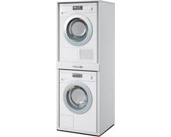 MOBISTOXX Wasmachine Kast - Wasmachine Verhoger - Wasmachine Ombouw - 69 cm x 67 cm x 189 cm (B x D x H) - Voor Wasmachine en Droogkast - Wit