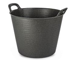 Plasticforte Flexibele emmer/kuip - zwart - 42 liter - ECO kunststof - rond - 38 x 45 cm