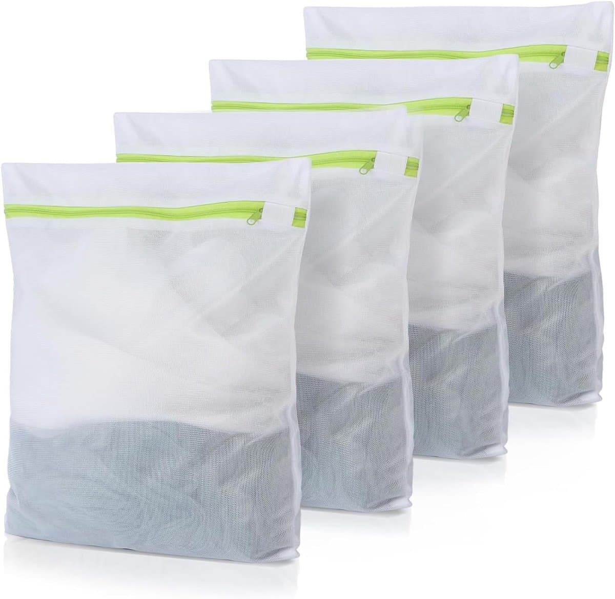 Set van 3 kleine linnen waszakken voor de wasmachine 23 x 30 cm - multifunctionele wasnetten voor delicate kleding - waszakken voor reizen en wasgoed - ideaal voor handwas en bescherming van kleding. — afbeelding 1