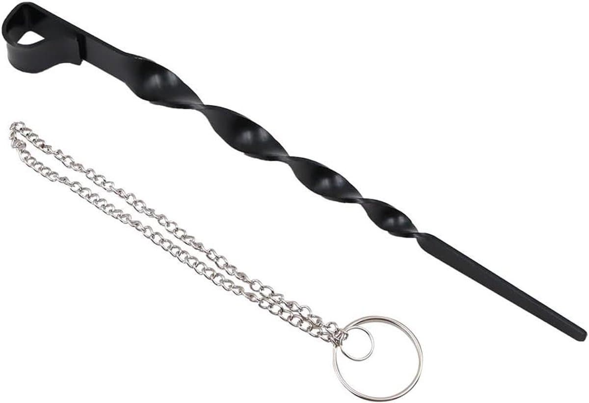 Regenketting Anker - Grondanker Regenpijp - Tuin Decoratie - Verstelbaar Spiralen Anker - 33 cm Paal - Mat Zwart — afbeelding 1