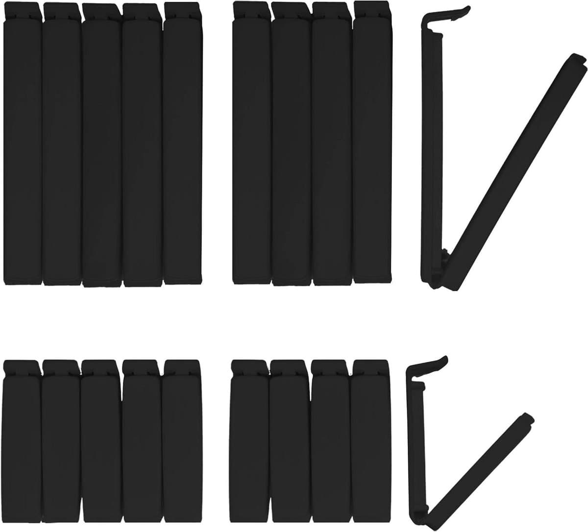 Zaksluiters - Plastic clips - Voedsel vers houden - Test met 1 miljoen sluitingen - 20 stuks - Zwart — afbeelding 1