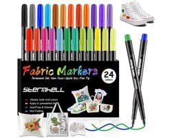 wasmachinebestendig, textielmarkeerstiften, wasbestendige stofkleur, permanente stofverf, stiften voor T-shirt, tassen, stoffen zakken en verschillende soorten textiel