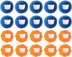 20 stuks haarvangers voor wasmachine, dierenharen in de wasmachine, ballen om haar op te vangen in de wasmachine, herbruikbare ontharingsbal, voor kleding en wasmachine, 20 stuks