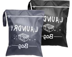 Vouwbare waszakken voor onderweg, 2-delige set met rits, herbruikbare tas voor vuile was en kleding thuis
