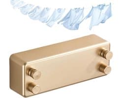 Intrekbare Waslijn - Droogrek Kledingrek - Kleding Drogen - Installatie Zonder Boren - 23 x 65 x 23 cm - Goud