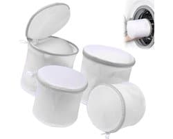 Cilindrische mesh waszakken 4-pack, zware waszakken met veilige ritssluitingen voor ondergoed, beha's en delicate kleding, ideaal voor wasmachines en handwas