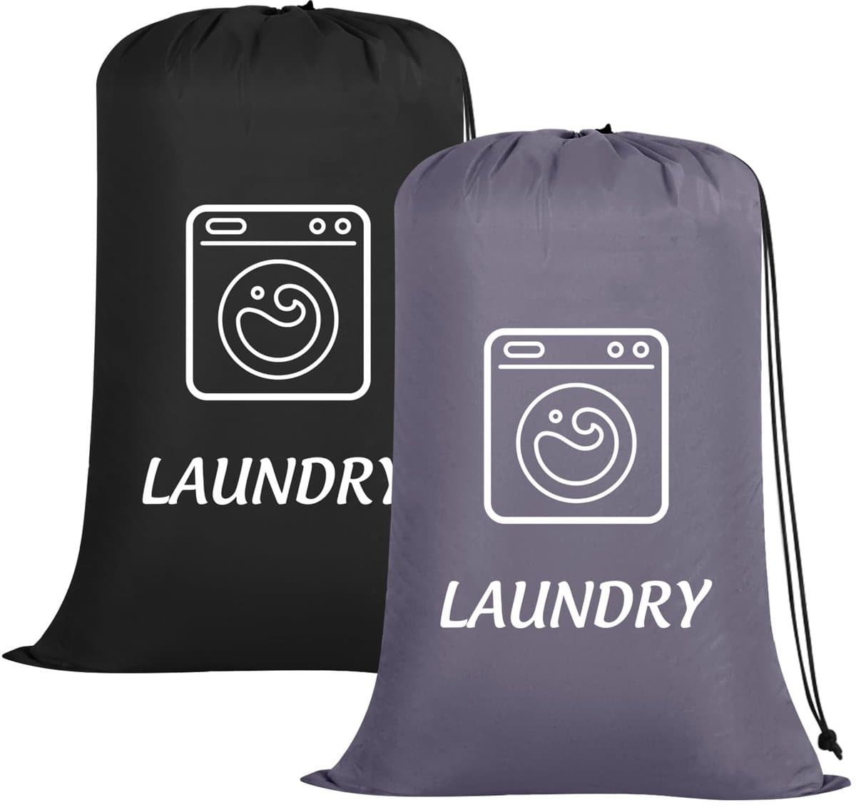 Waszakken grote reizen 24 x 36 inch - trekkoord - zwart en grijs - ideaal voor vuile kleding - ShopVlot — afbeelding 1