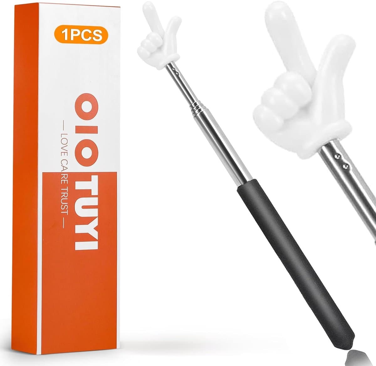 Uittrekbare Indexstok 21-68 cm - RVS Zwart - Flexibel en Ideaal voor de Klas - ShopVlot — afbeelding 1