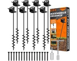 SnelShoppen - Grondankers voor Trampolinepalen, Robuuste Camper Schuur Ankers, Opslag, Schuuranker en Speelset, Schommelanker, Haringen voor Hek, Carp