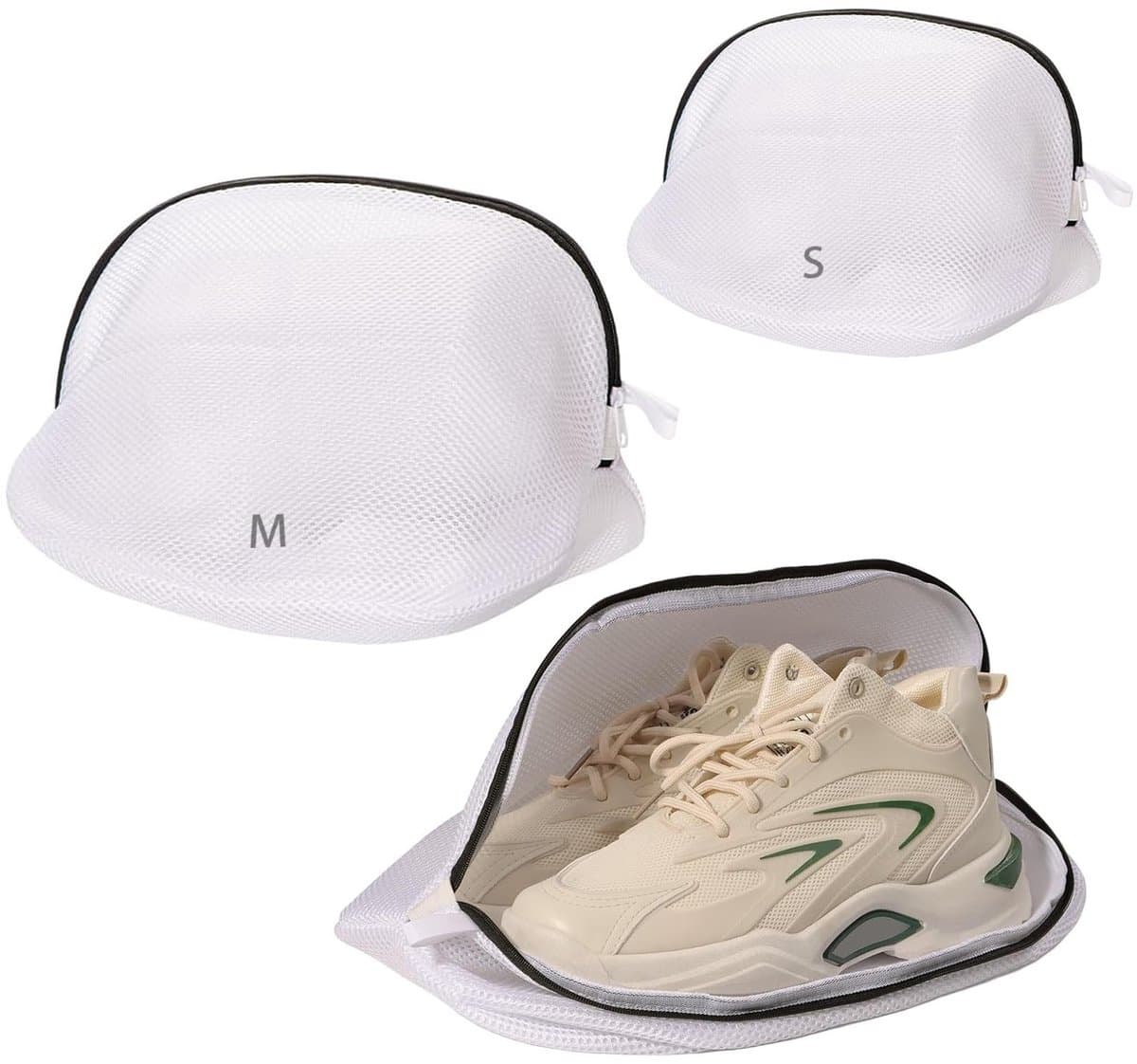 Dailygoods- Schoenwaszak - 2 Stuks - Wasnet met Ritssluiting - Herbruikbare Waszak - Bescherming voor Sneakers/Sokken - Duurzaam Materiaal — afbeelding 1