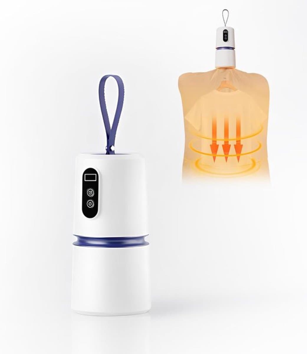 Draagbare wasdroger – Mini Elektrische Opvouwbare Droogmachine Met Droogtas – 360° Hetelucht Drogen Met Slimme Timing – Energiezuinige en stille kledingdroger – Handige opvouwbare elektrische droogmachine voor dagelijks gebruik en vakantie — afbeelding 1
