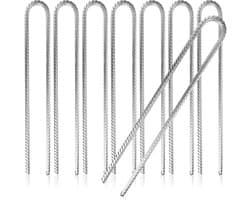 SnelShoppen - 8 x XL Grondankers U-vorm 40 cm - Stalen Grondankers voor Tent, Gazebo, Trampoline - Galvaniseerd, Sterk en Duurzaam, Ideaal voor Campin